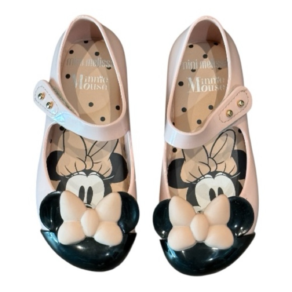 Mini Melissa Pink and Black Minnie ears Maryjanes